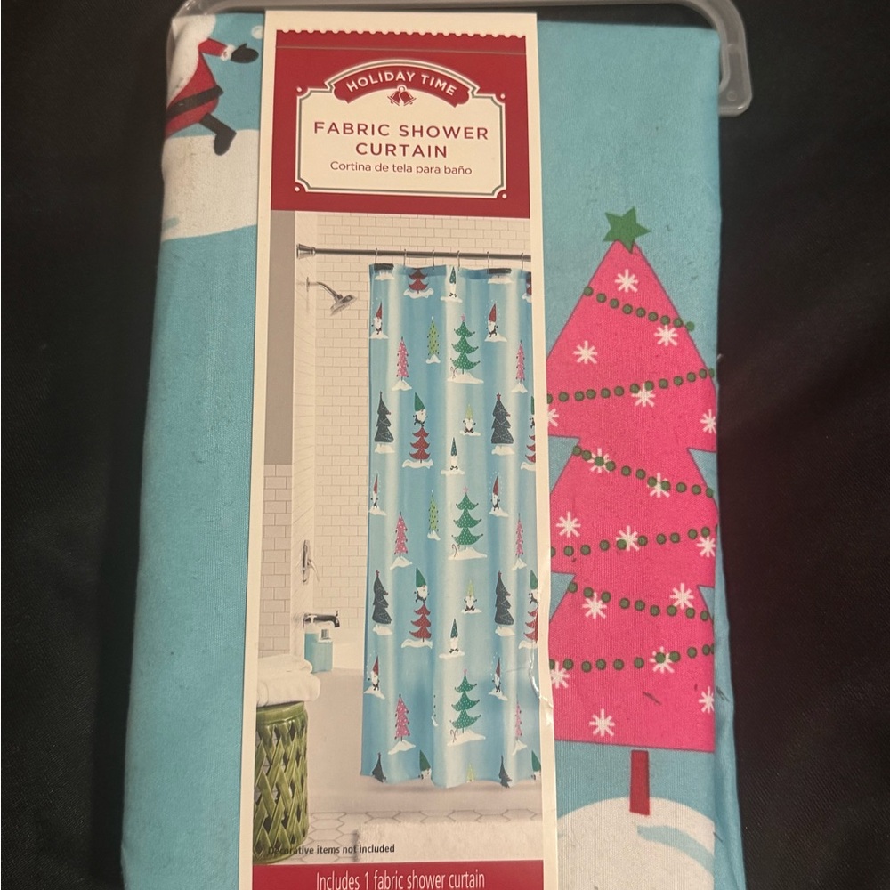 Holiday Time Fabric Shower Curtain